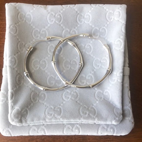 gucci bamboo earrings silver